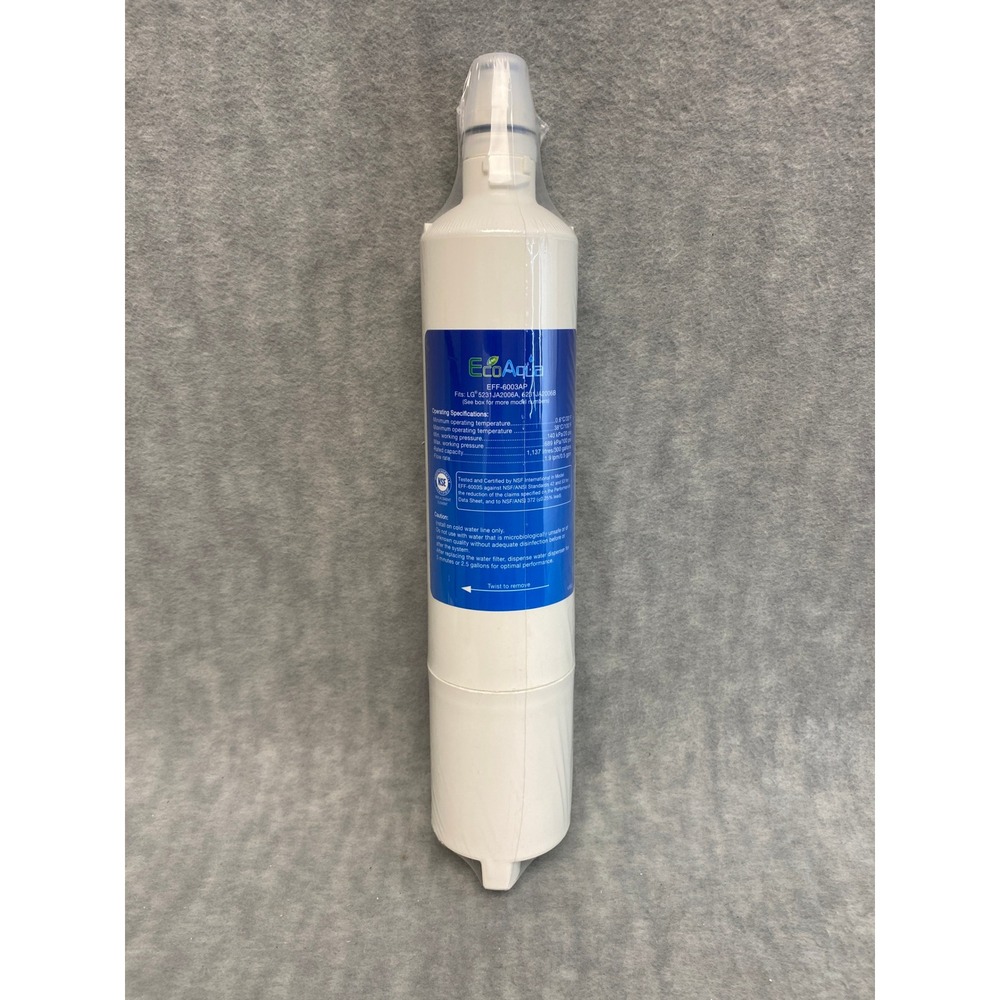 EcoAqua EFF-6003AP‎ Refrigerator Water Filter Fits LG 5231JA2006A, 5231JA2006B